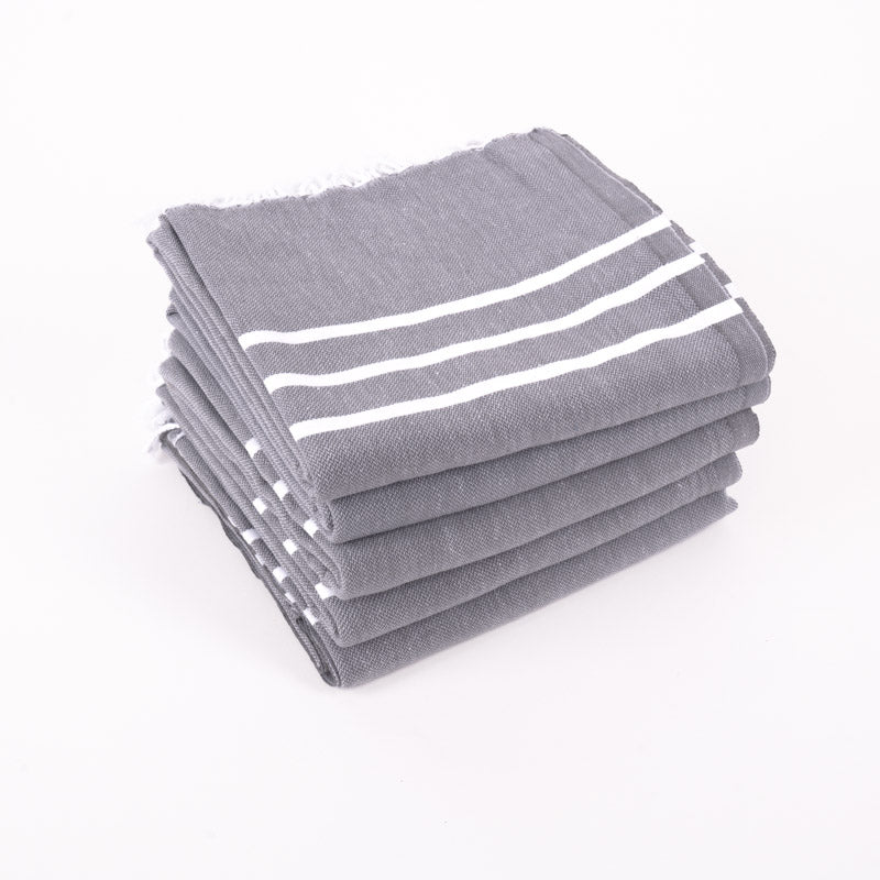 Set of 5 Large Thin Towels for Boat, Bath, Beach and Beyond