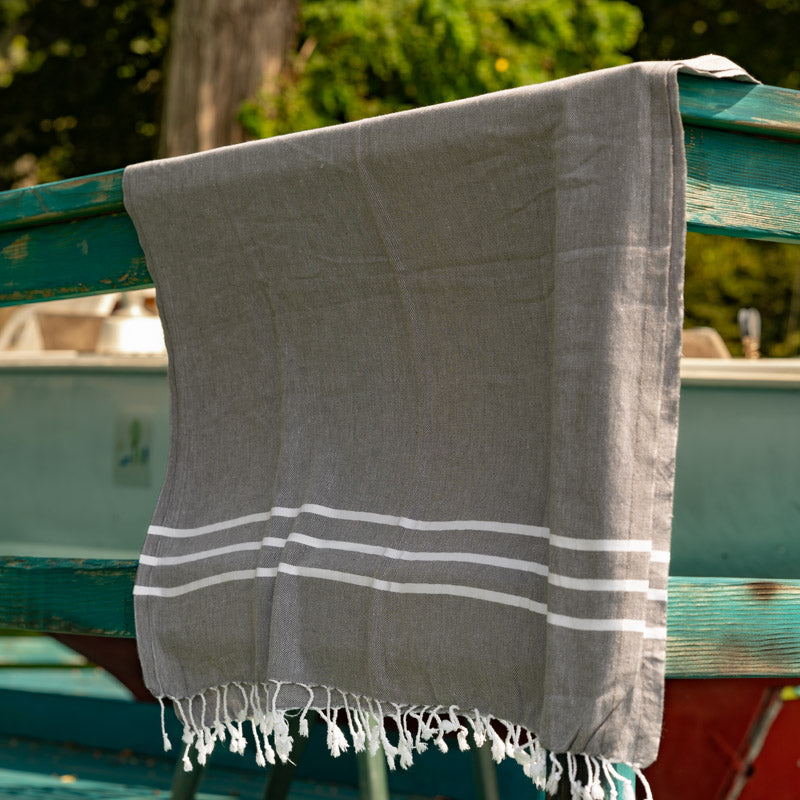 Set of 5 Large Thin Towels for Boat, Bath, Beach and Beyond