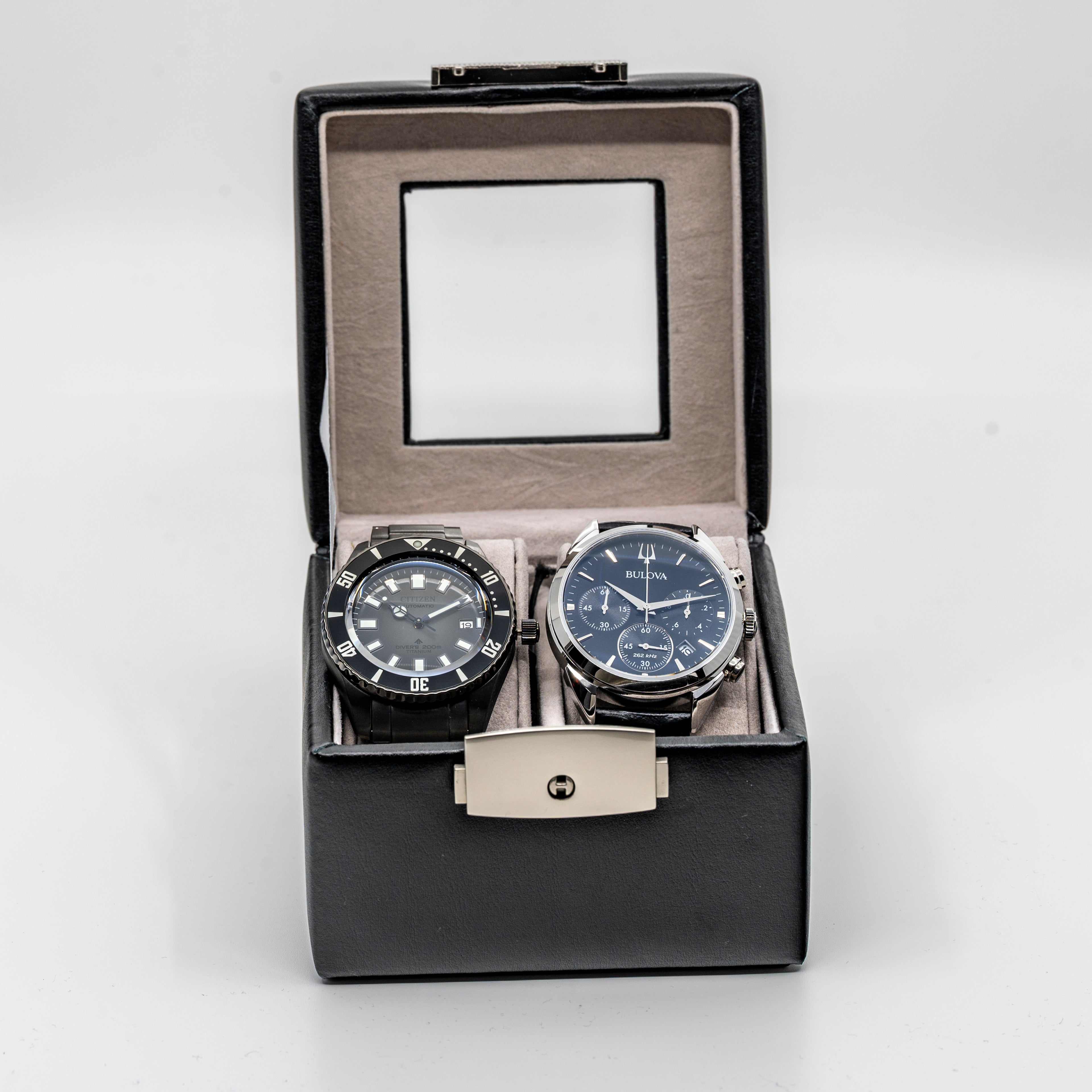 Two Watches - a Citizen, a Bulova and a Watch Box (Like New)