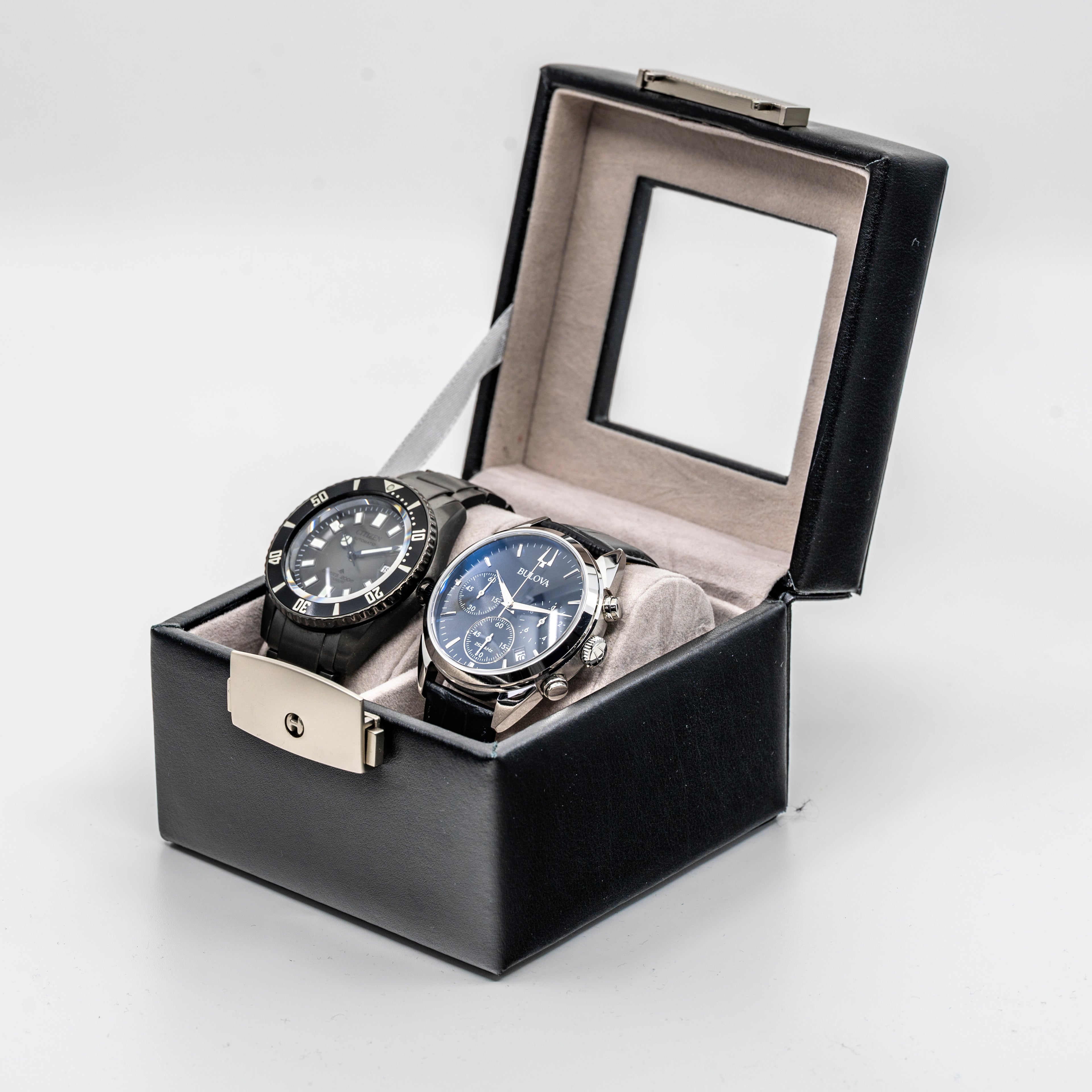 Two Watches - a Citizen, a Bulova and a Watch Box (Like New)