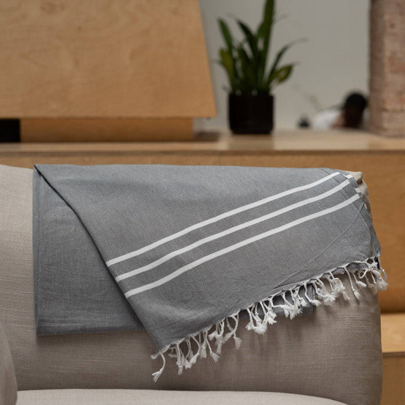 Set of 5 Large Thin Towels for Boat, Bath, Beach and Beyond