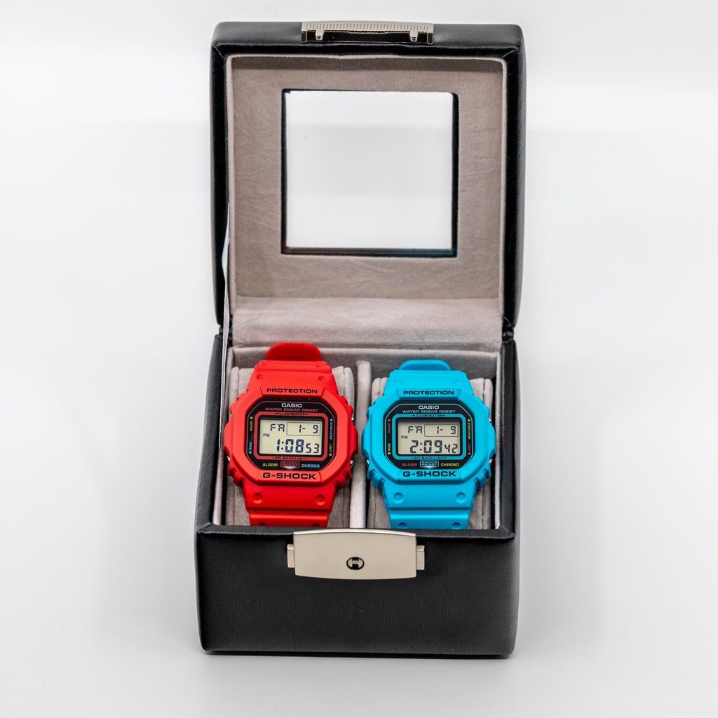 Two Watches: 2 Colorful G-Shocks, a Watch Box (Like New)