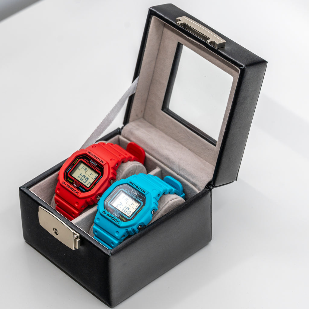 Two Watches: 2 Colorful G-Shocks, a Watch Box (Like New)