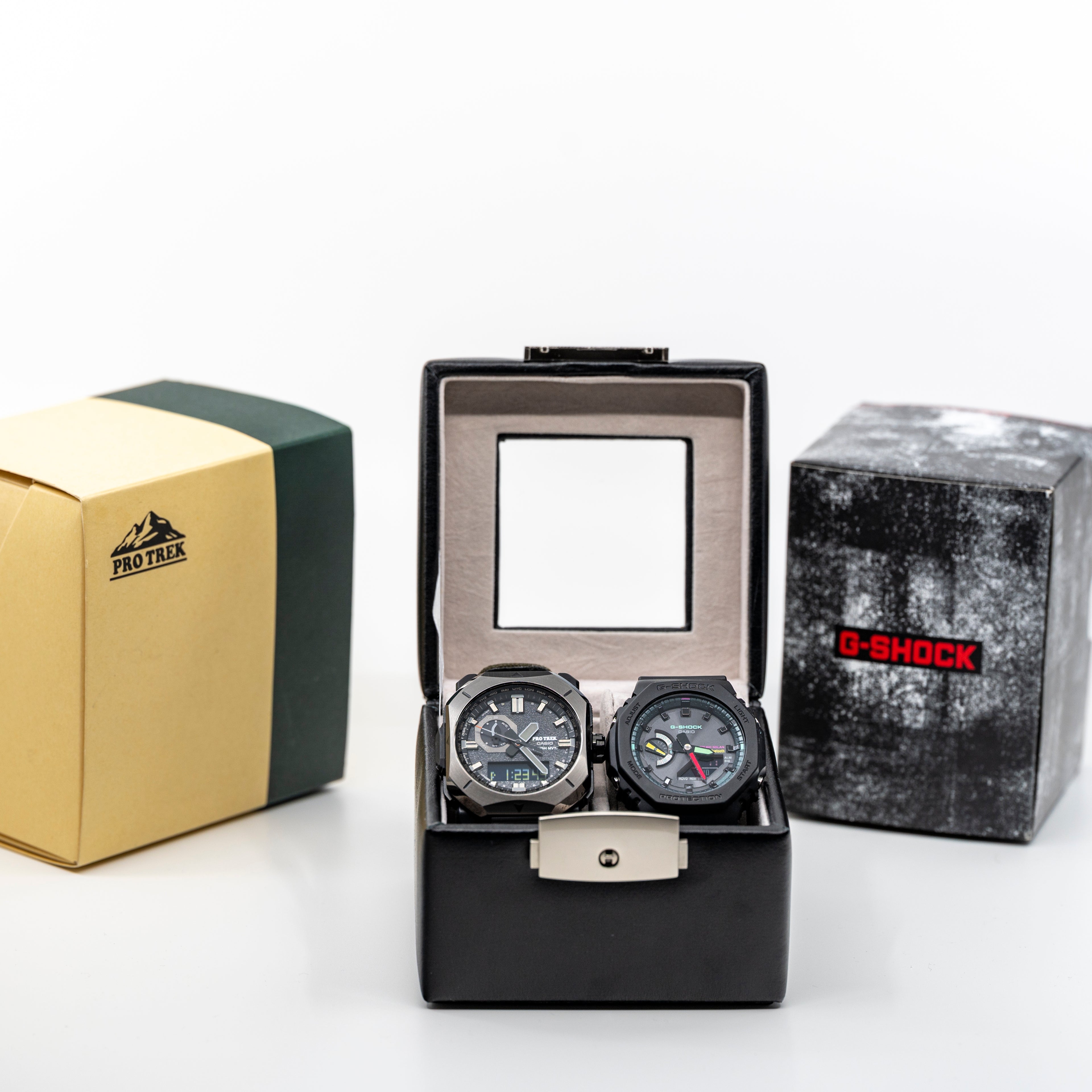 Two Watches - a G-Shock, a Pro Trek & a Watch Box (Like New)