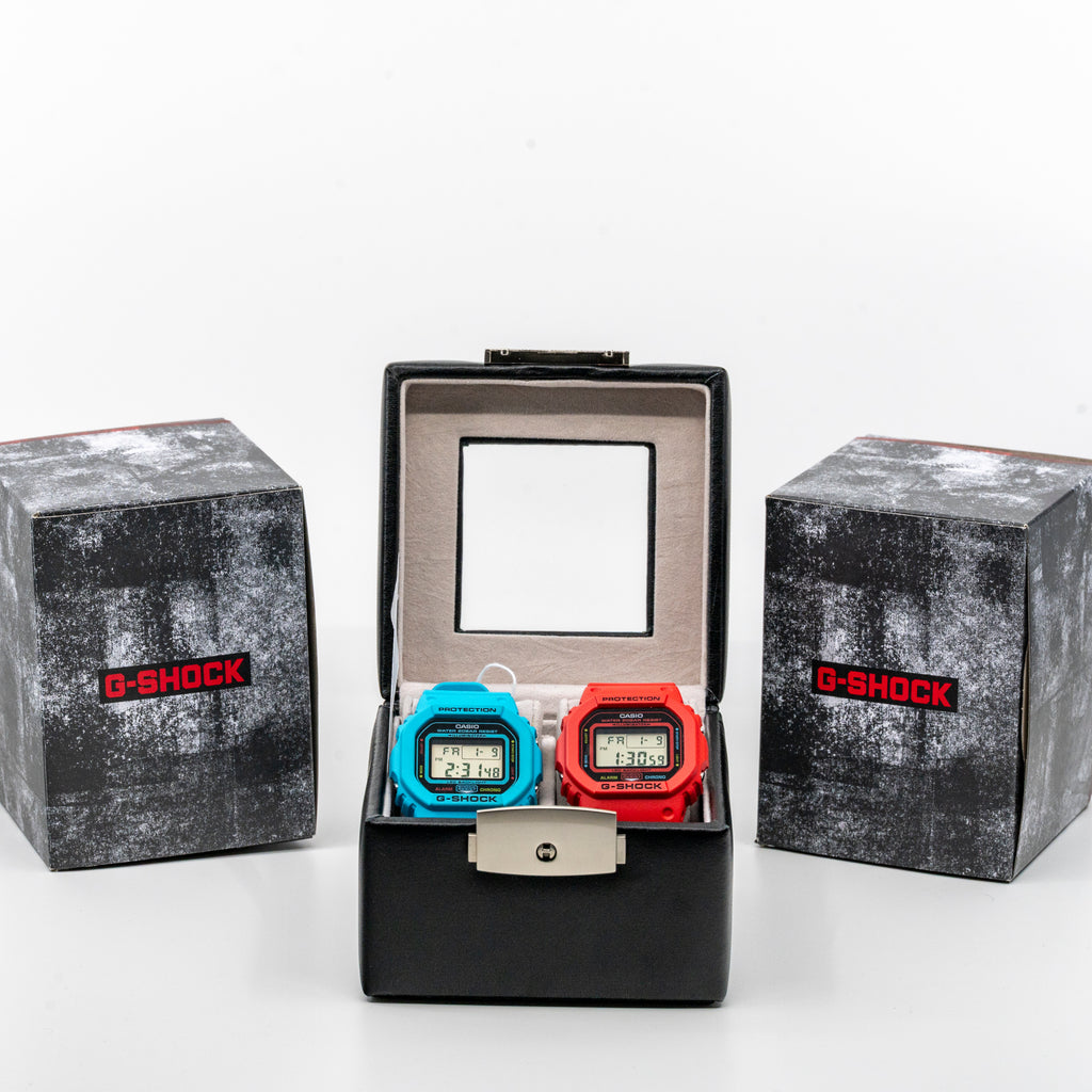 Two Watches: 2 Colorful G-Shocks, a Watch Box (Like New)