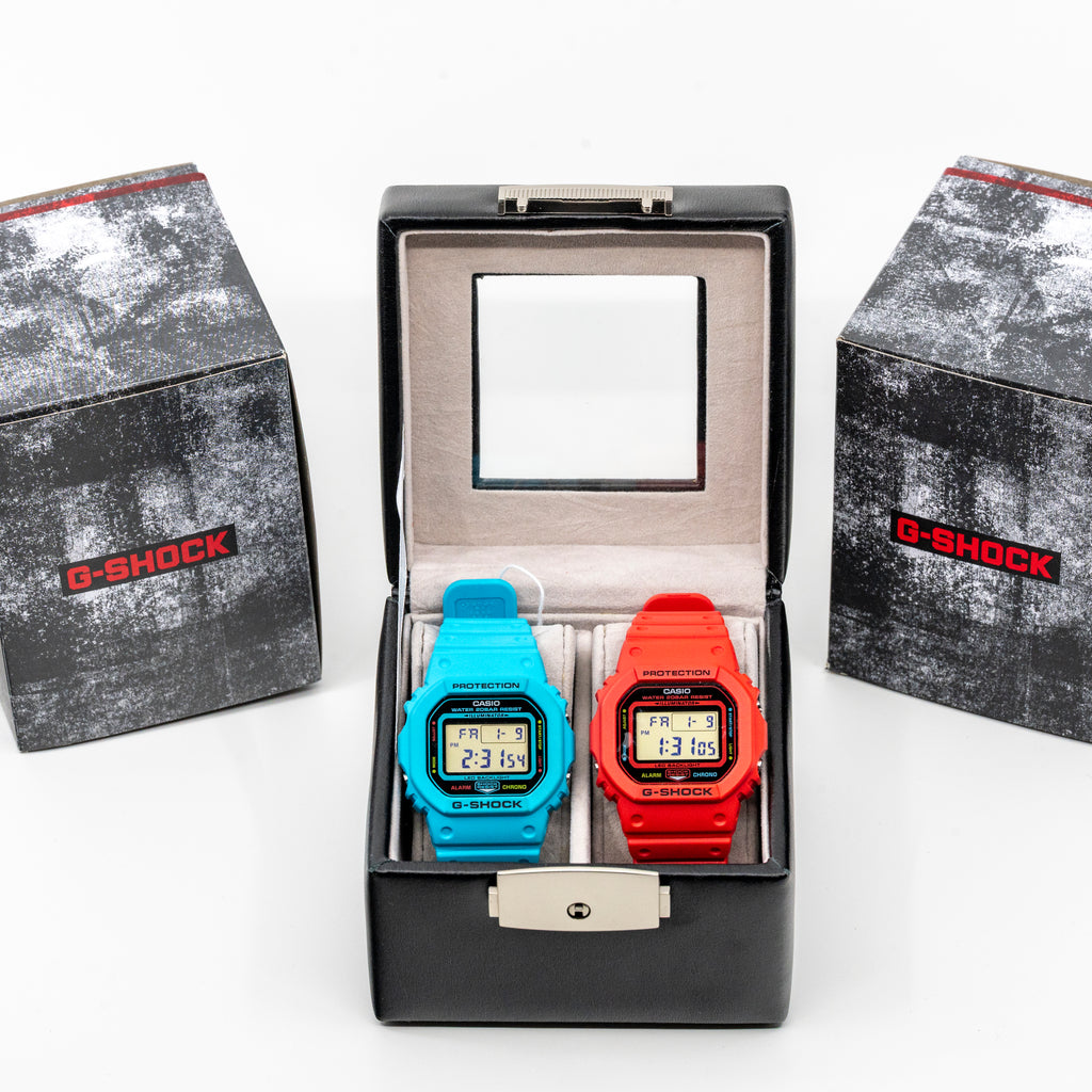 Two Watches: 2 Colorful G-Shocks, a Watch Box (Like New)